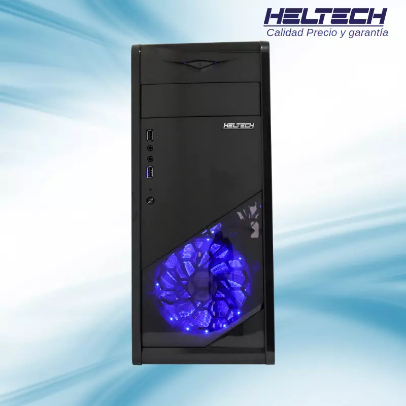 CASE GAMER 996 HELTECH LED AZUL O ROJO - Imagen 3