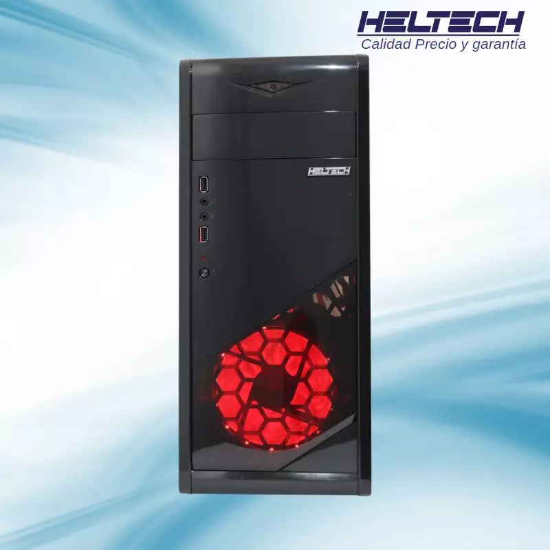 CASE GAMER 996 HELTECH LED AZUL O ROJO - Imagen 4