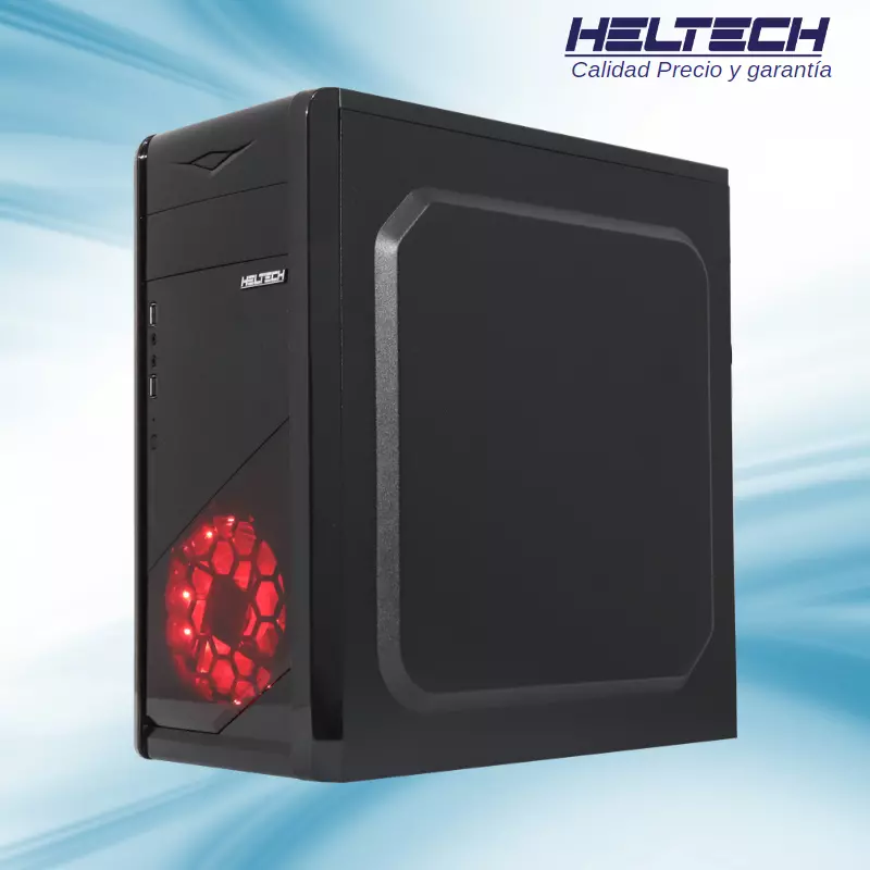 CASE GAMER 996 HELTECH LED AZUL O ROJO - Imagen 6